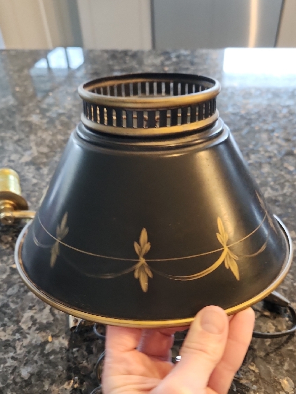 Vintage Black and Gold Wall Sconce Lamp - Home Accents - Picture 5 of 7